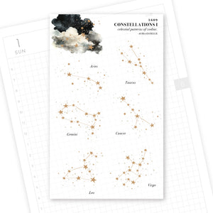 Aura Estelle Washi Stickers Moon and Constellations constellation washi sticker sheet product shot