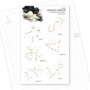 Aura Estelle Washi Stickers Moon and Constellations constellation tracker washi sticker sheet product shot