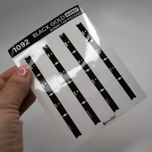 Skinny Tab Stickers Black Gold