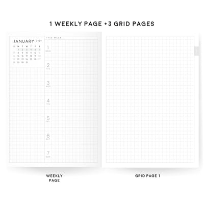 A6 Weekly Catch All Planners | 2024 Dated | Tomoe River Paper