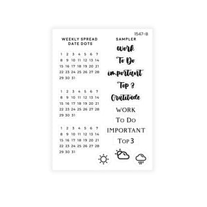 DAYS OF WEEK HEADER STICKER KIT | 1547