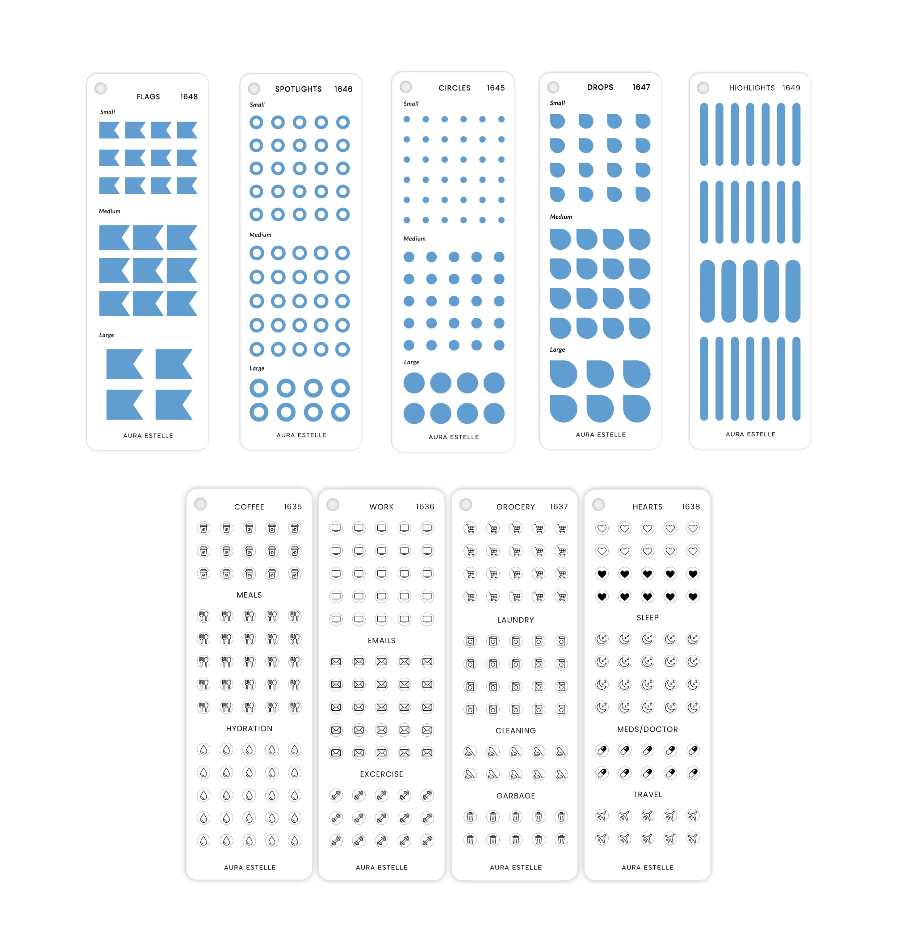 Dusty Blue Sticker Set Without Cover & Screw