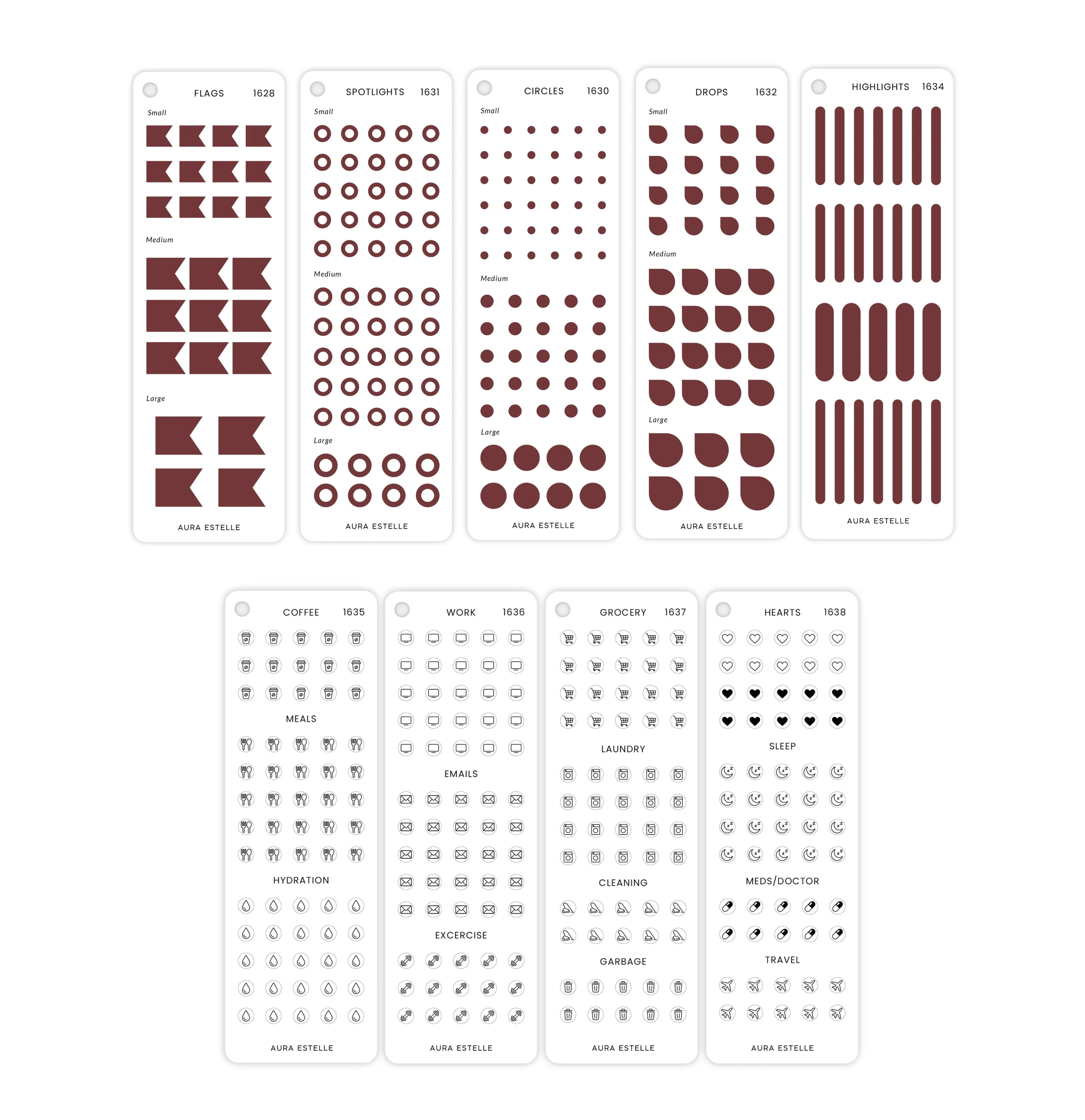Burgundy Sticker Set Without Cover & Screw