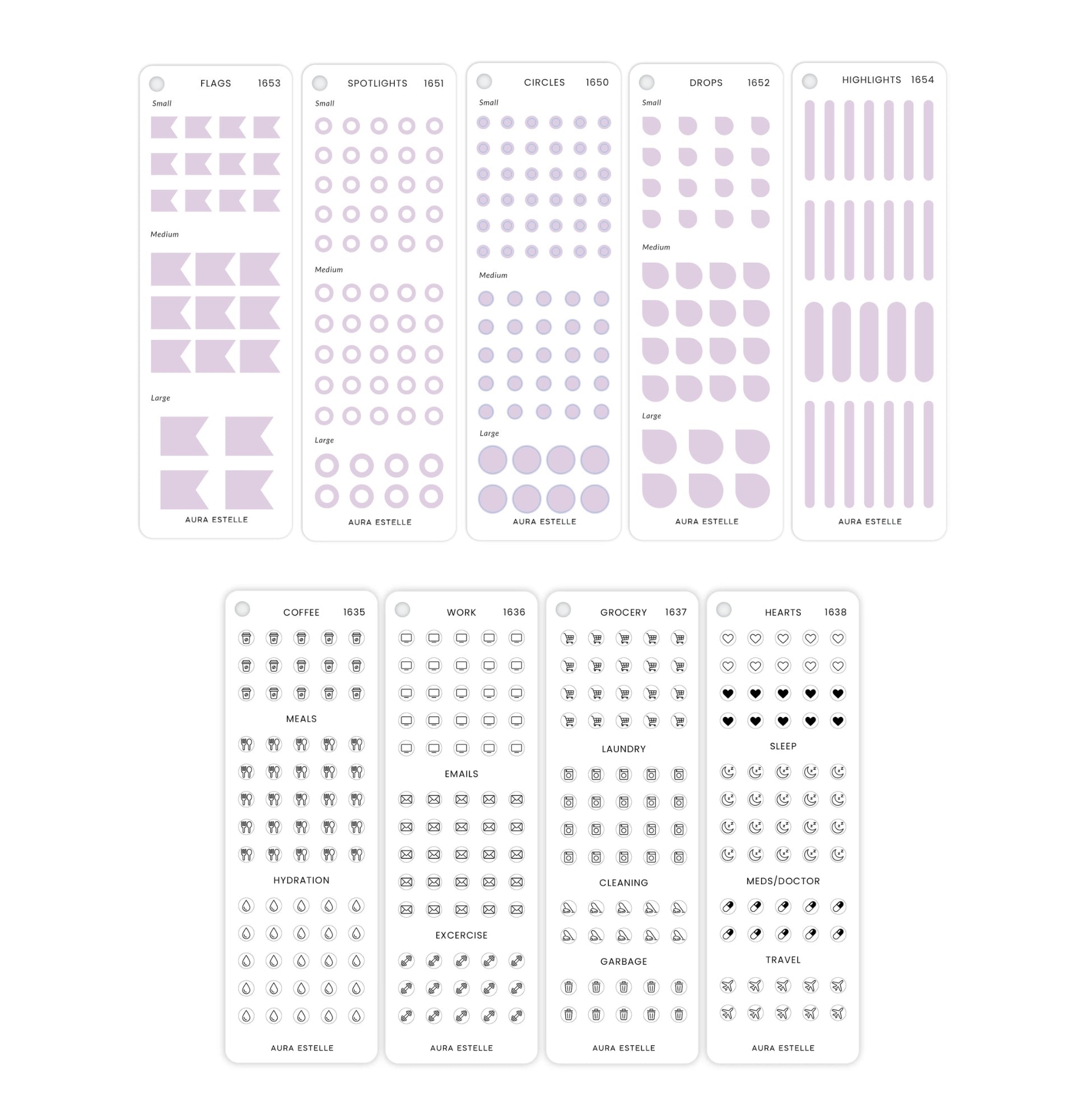 Lilac Sticker Set Without Cover & Screw