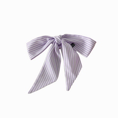 Aura Estelle Twilly Scarf lavender patterned scarf tied as a bow