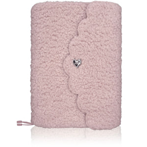 Aura Estelle Shearling Planner Cover A5 - Mauve Mauve A5 shearling planner cover exterior product shot