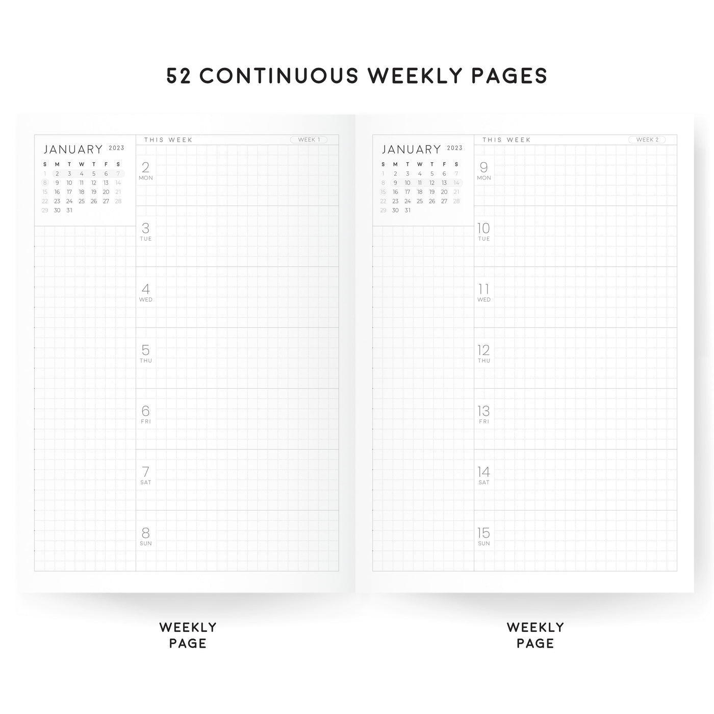B6 Weekly Index Planner | 2023 Dated | Tomoe River Paper