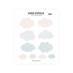 Aura Estelle Washi Stickers | Clouds cloud washi sticker sheet product shot