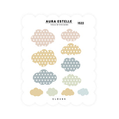 Aura Estelle Washi Stickers | Clouds cloud washi sticker sheet product shot