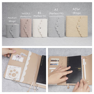 Shearling Planner Cover B6 - Teddy Bear