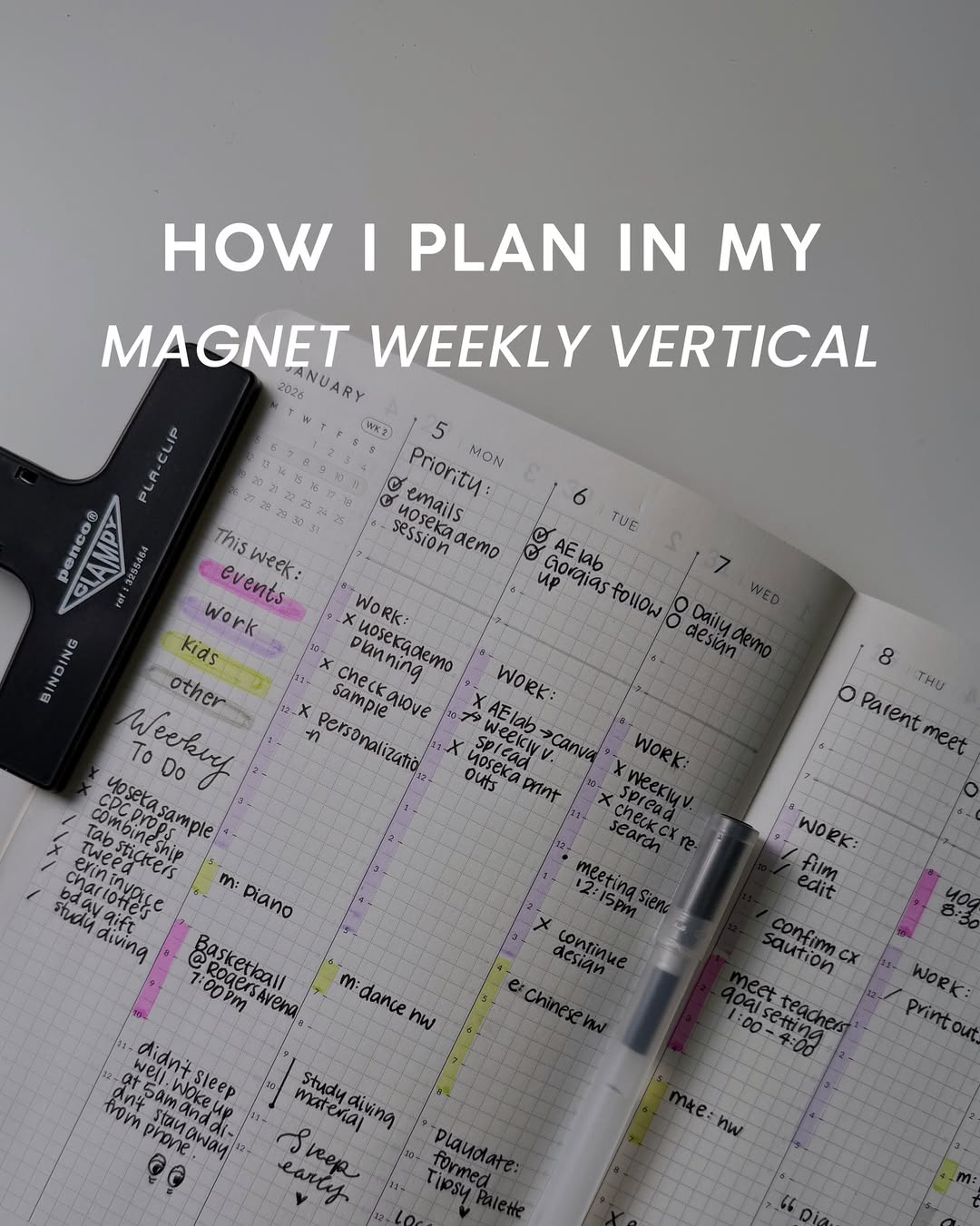 How I plan in my MAGNET Weekly Vertical