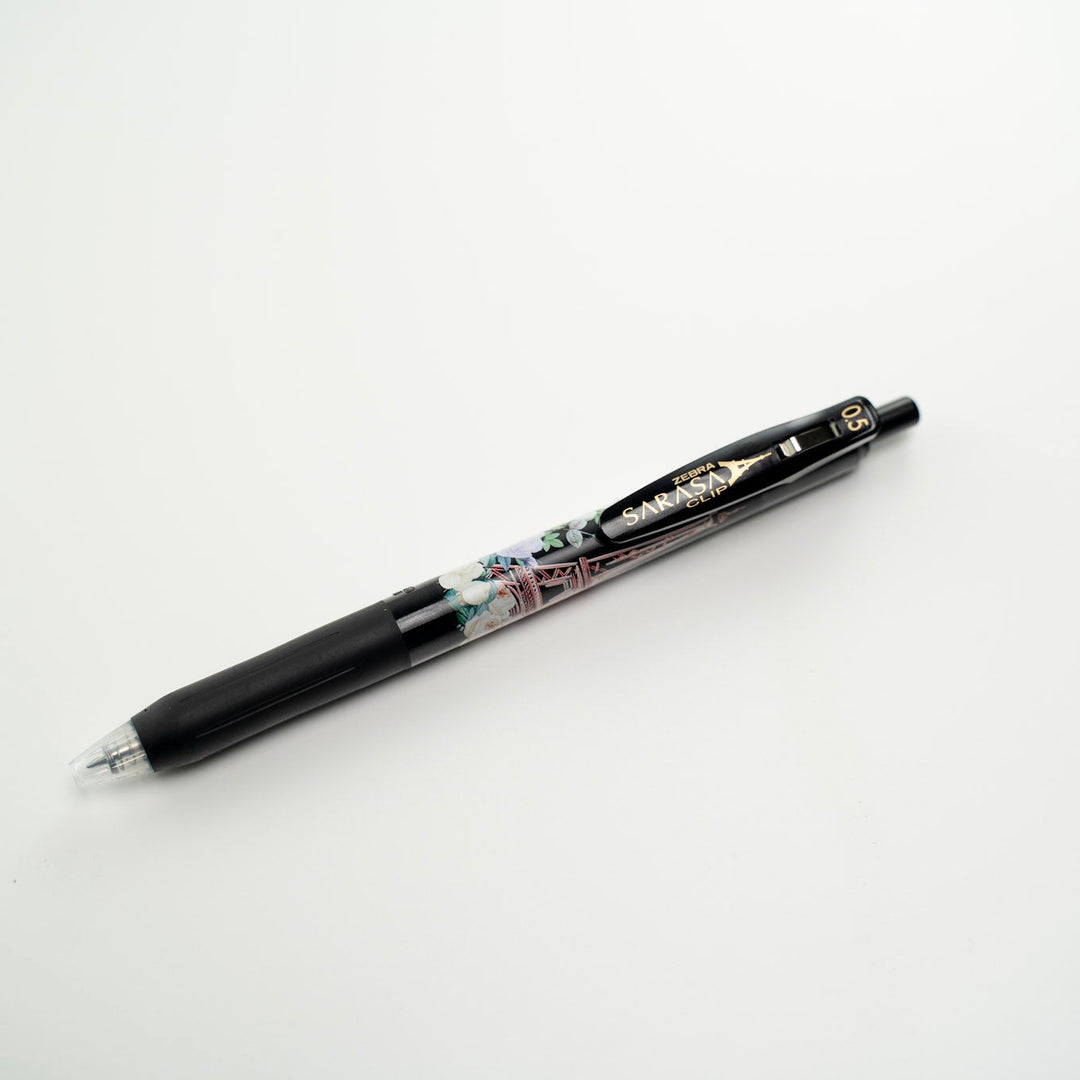 Zebra Sarasa Paris Bloom II Gel Pen — Eiffel Tower Rose Limited Edition (Black Ink)