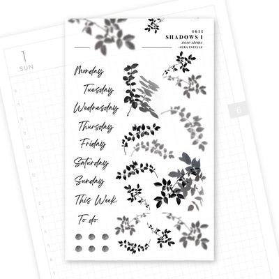 Washi Stickers | Shadows I Rose Stems