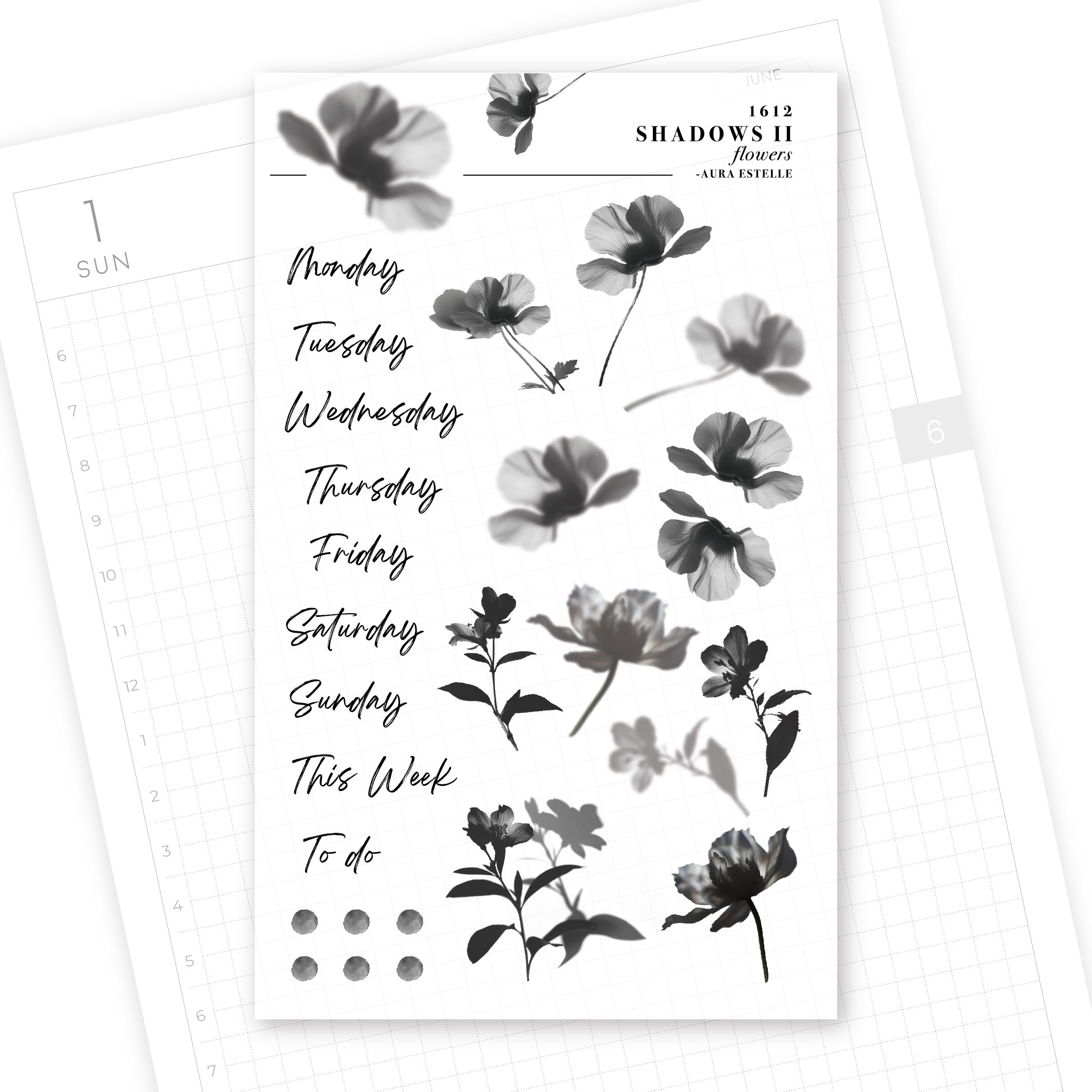Washi Stickers | Shadows II Flowers