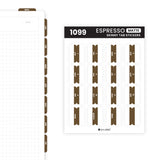 Aura Estelle Skinny Tab Stickers Espresso Matte sticker sheet with monthly tabs