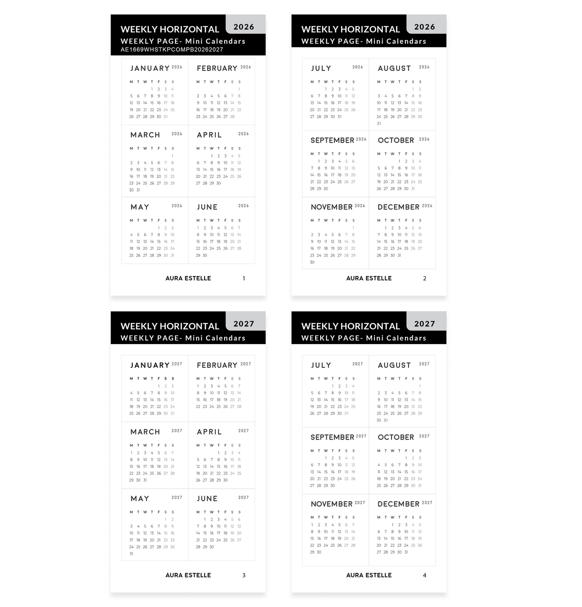 Undated Magnet Planner Sticker Set
