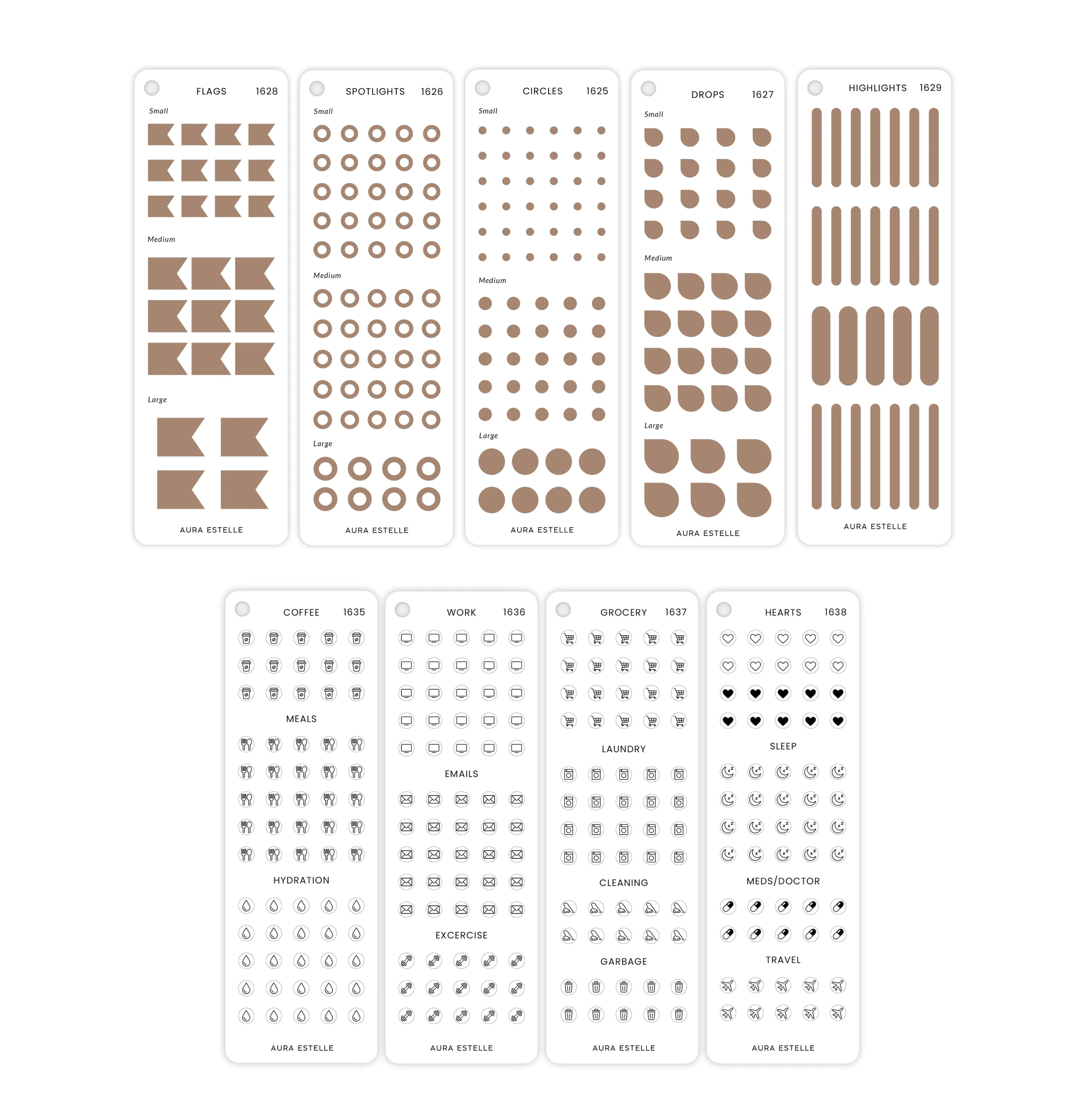 Light Brown Sticker Set Without Cover & Screw