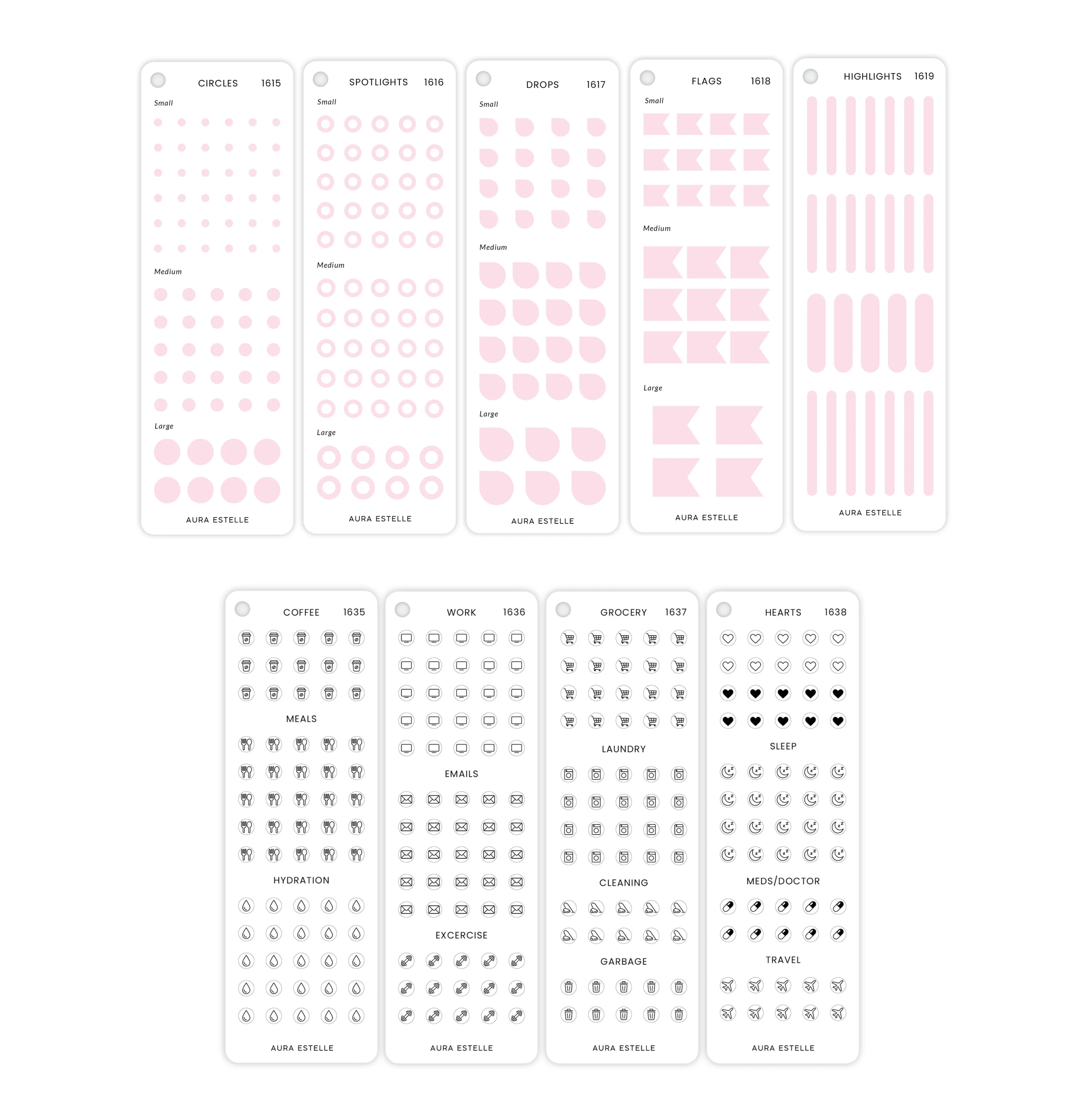 Light Pink Sticker Set Without Cover & Screw
