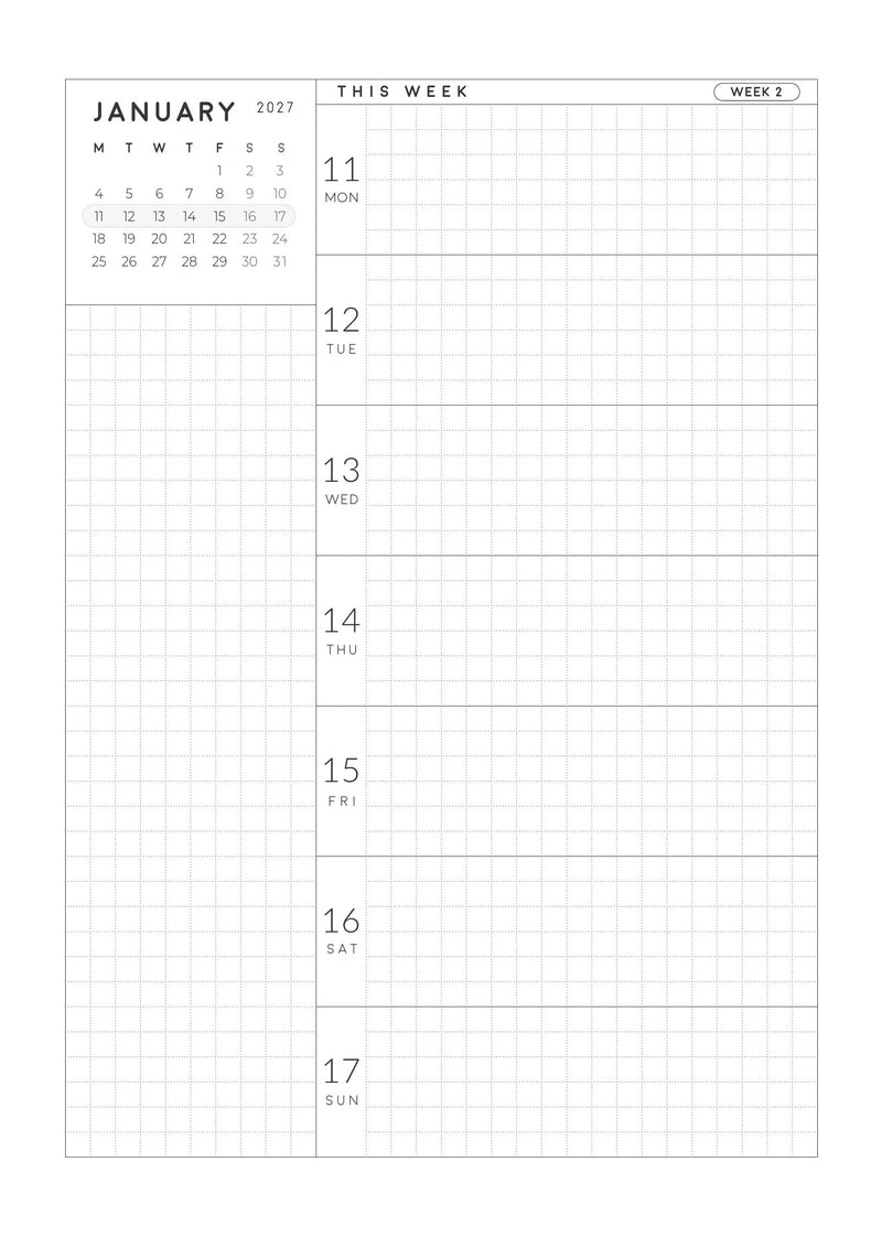 2027 Weekly Horizontal B6 | Magnet Planner page 18