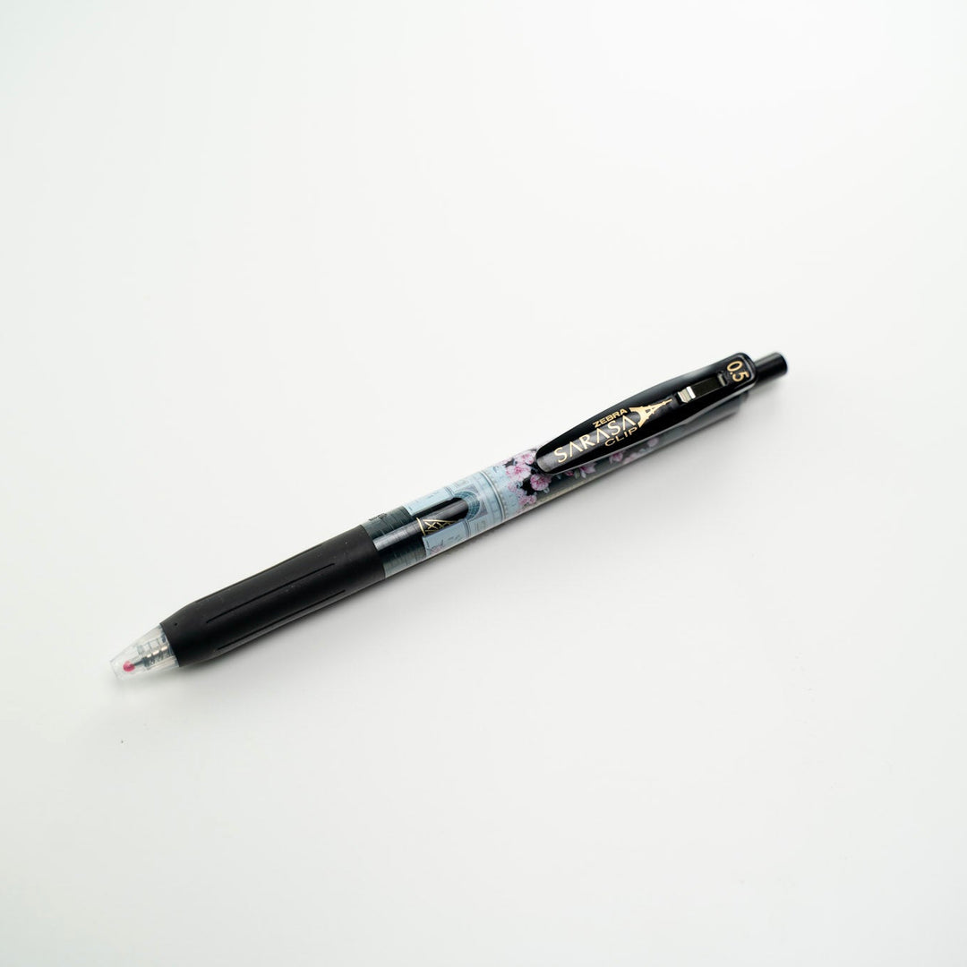 Zebra Sarasa Paris Bloom II Gel Pen — Eiffel Tower Rose Limited Edition (Black Ink)