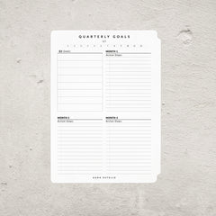 Aura Estelle Goals Tip-In paper insert for Magnet Planner A5 quarterly goals tip-in back page