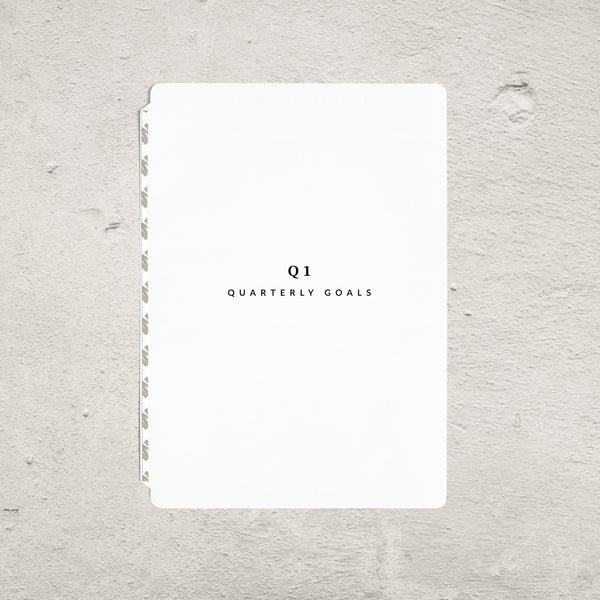 Aura Estelle Goals Tip-In paper insert for Magnet Planner A5 quarterly goals tip-in front page