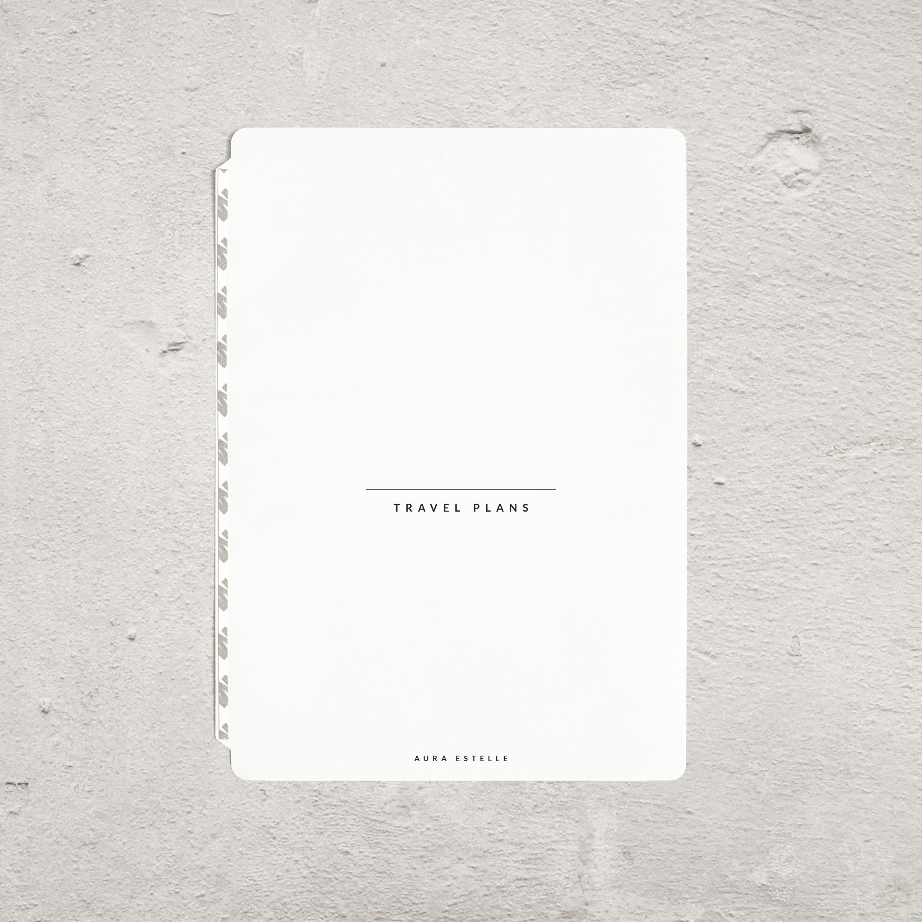 Aura Estelle Travel Tip-In A5 travel plans page front product shot