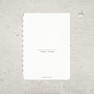 Aura Estelle Travel Tip-In A5 travel plans page front product shot