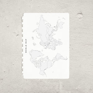 Aura Estelle Travel Tip-In A5 world map page front product shot