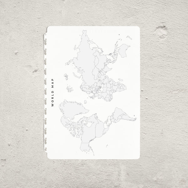 Aura Estelle Travel Tip-In A5 world map page front product shot