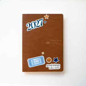 Aura Estelle 2027 Decorative Stickers in Blue applied to a MAGNET planner cover
