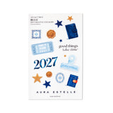Aura Estelle 2027 Decorative Stickers in Blue, limited edition washi sticker sheet