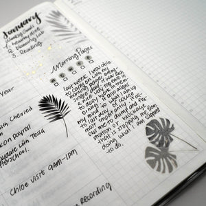 Aura Estelle Washi Stickers | Shadows III Tropical Leaves tropical leaf stickers used on planner journal notes