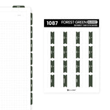Aura Estelle Skinny Tab Stickers Forest Green skinny tab sticker sheet product shot