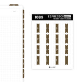 Aura Estelle Skinny Tab Stickers Espresso Espresso skinny tab sticker sheet product shot