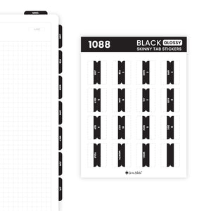 Skinny Tab Stickers Black Glossy