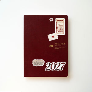 Aura Estelle 2027 Decorative Stickers in Red applied to a MAGNET planner cover