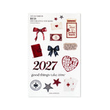 Aura Estelle 2027 Decorative Stickers in Red, limited edition washi sticker sheet