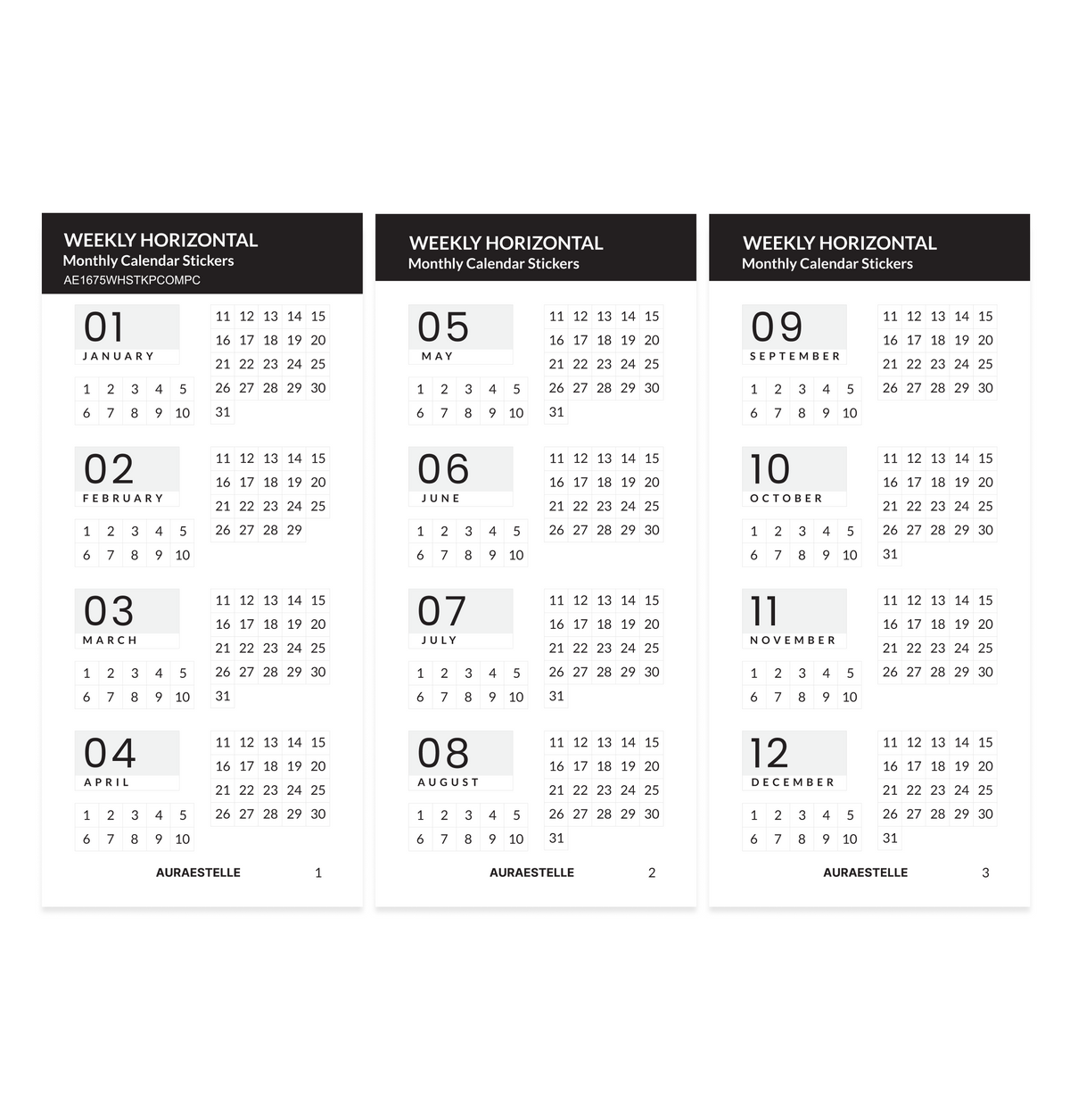 Undated Magnet Planner Sticker Set alternate product view