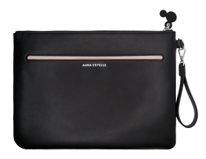 Aura Estelle The M Pouch black back view with zipper pocket