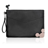 Aura Estelle The M Pouch black front view with pink charm