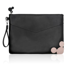 Aura Estelle The M Pouch black front view with pink charm