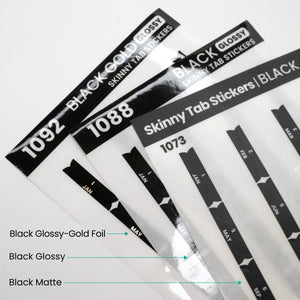 Skinny Tab Stickers Black Matte