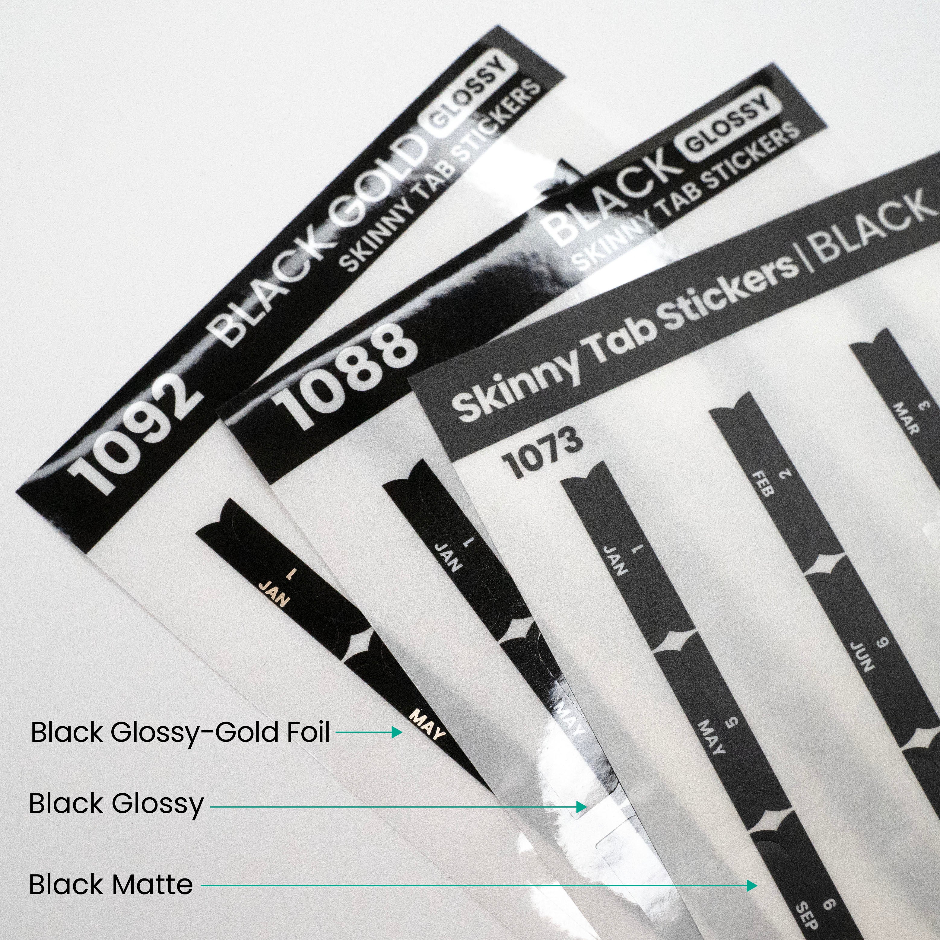 Skinny Tab Stickers Black Matte