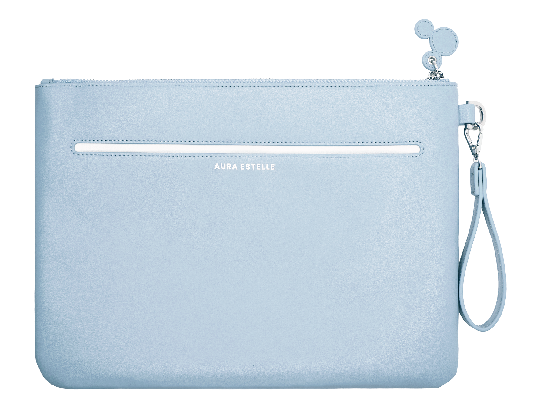 Aura Estelle The M Pouch sky blue back view with zipper pocket