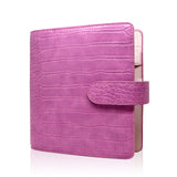Aura Estelle Chloe Rings Planner foxglove pink croco textured closed ring planner cover