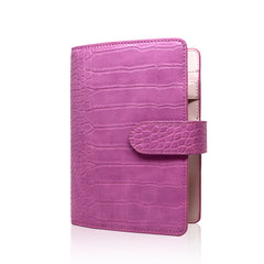 Aura Estelle Chloe Rings Planner foxglove pink croco textured closed ring planner cover