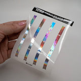 Aura Estelle Skinny Tab Stickers Holo Silver Holo Silver skinny tab sticker sheet product shot