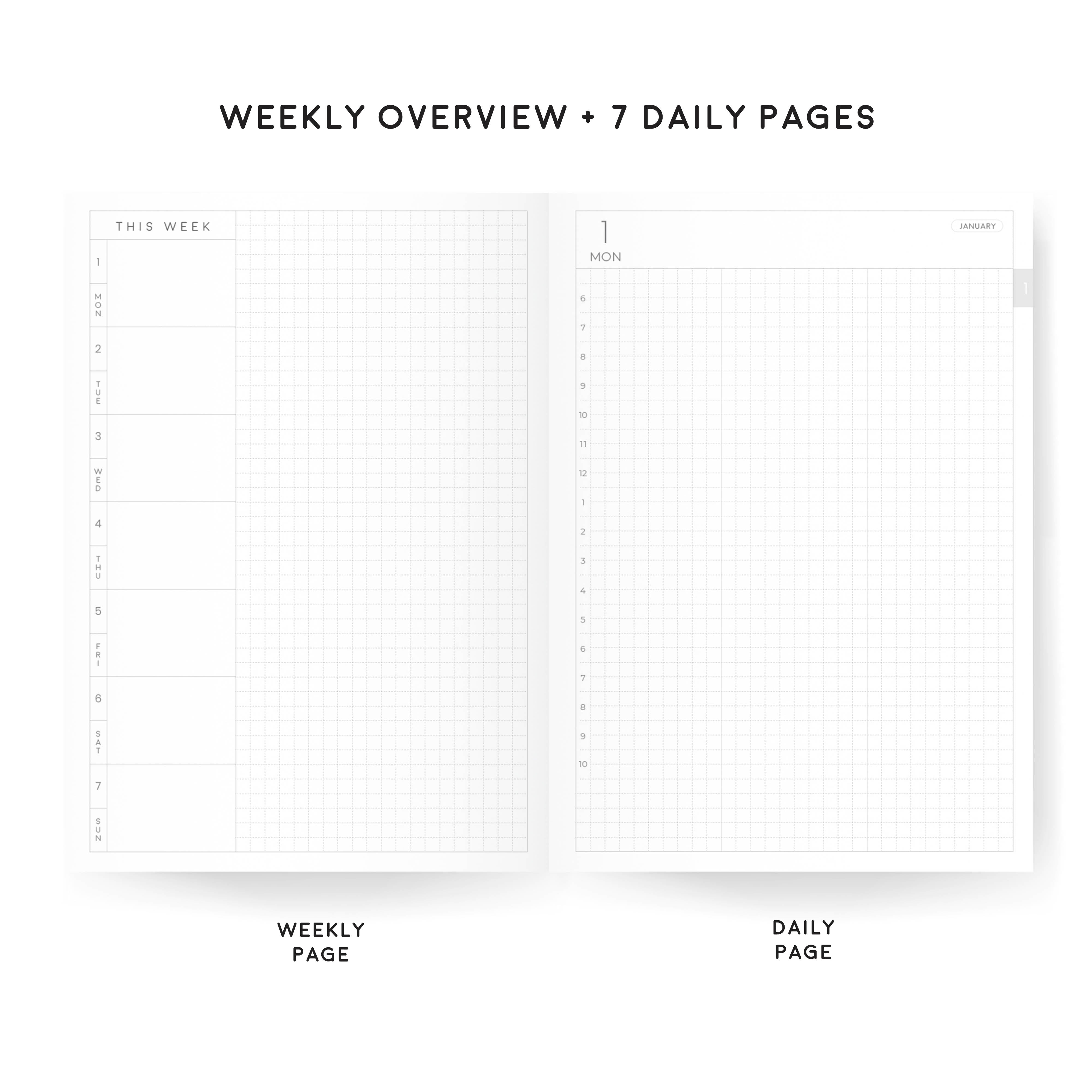 Aura Estelle B6 Classic Daily Planners | 2024 Dated | Tomoe River Paper - insidepages weekly product photo