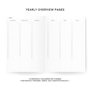 Aura Estelle B6 Classic Daily Planners | 2024 Dated | Tomoe River Paper - insidepages yearlyoverview product photo